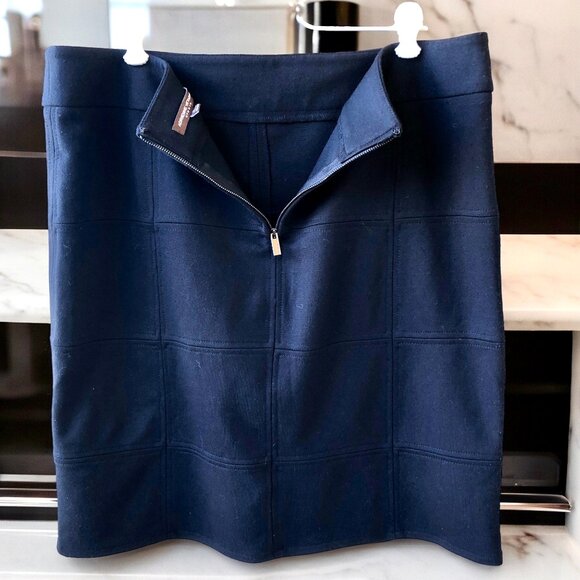 Adrienne Vittadini Studio Black Skirt Knee Length Stitched Pattern - Picture 3 of 13